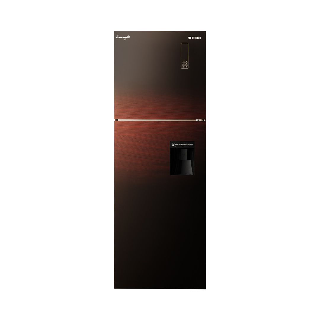 Fresh Refrigerator FNT-DR540 YGDR 426 Liters Glass Dark Red