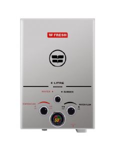 Fresh Gas Water Heater 6 Liters Stainless with Adapter LNG